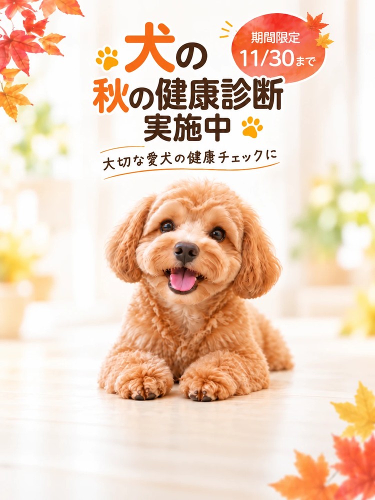 たいち動物病院 秋の健康診断実施中